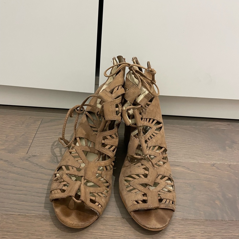 DV by Dolce Vita Tan Lace-Up Sandals